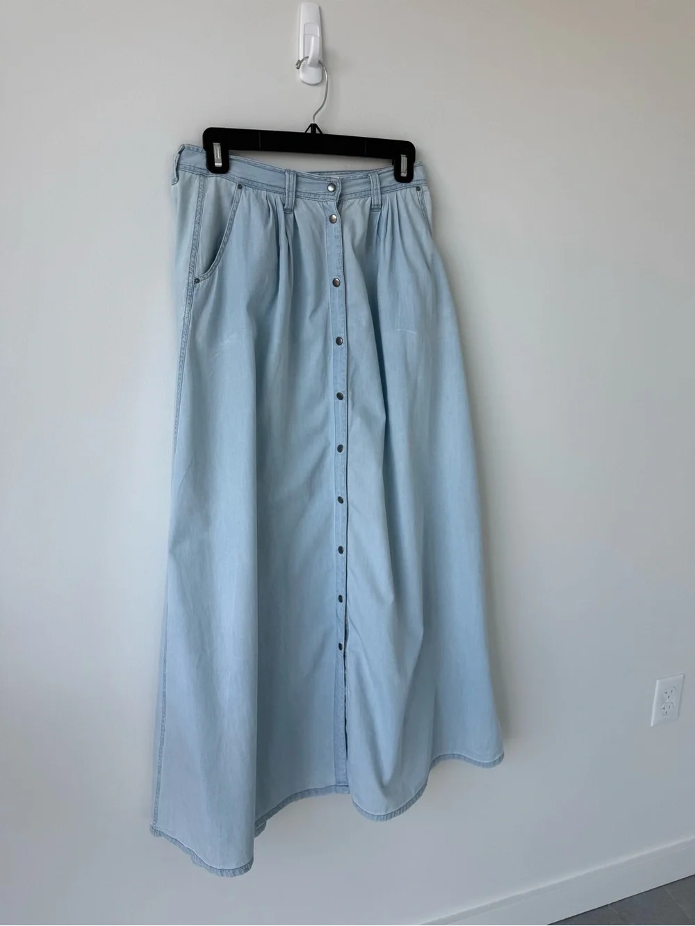 Pistola Light Blue Button-Front Maxi Skirt